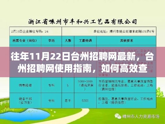 台州招聘网使用指南，高效查询并申请最新职位，适合初学者与进阶用户（11月22日最新更新）