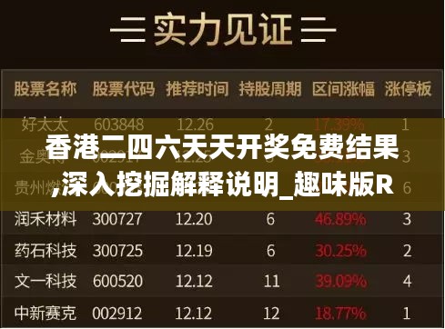 香港二四六天天开奖免费结果,深入挖掘解释说明_趣味版RHR1.59