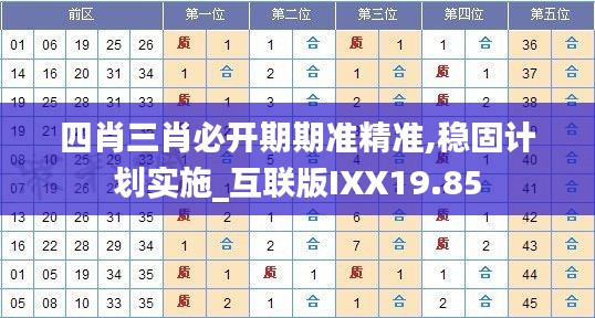 四肖三肖必开期期准精准,稳固计划实施_互联版IXX19.85