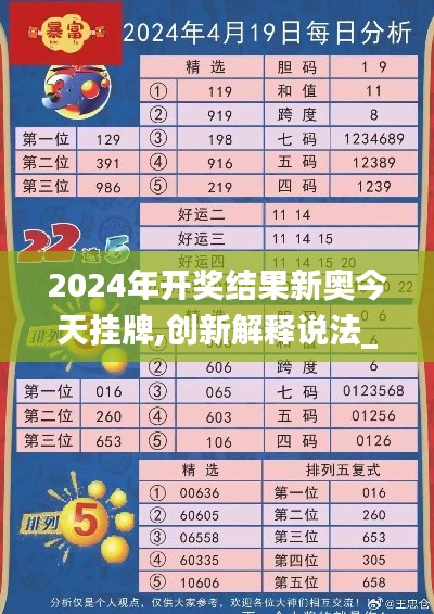2024年开奖结果新奥今天挂牌,创新解释说法_探索版SGV19.53