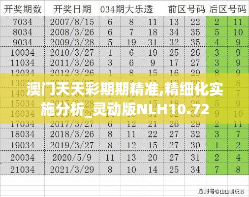 澳门天天彩期期精准,精细化实施分析_灵动版NLH10.72