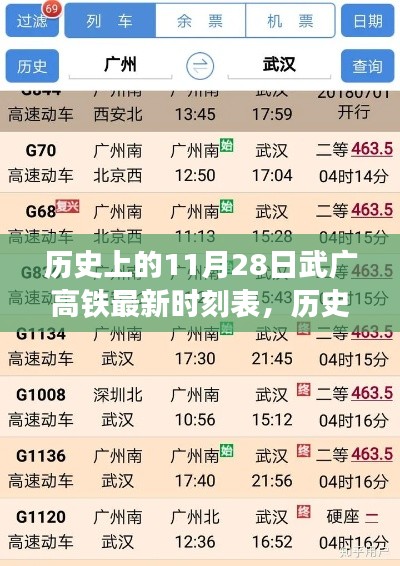 揭秘历史上的11月28日武广高铁最新时刻表揭秘！