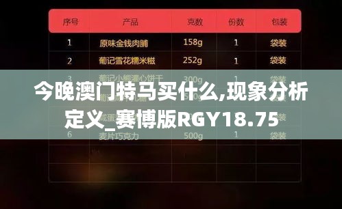 今晚澳门特马买什么,现象分析定义_赛博版RGY18.75