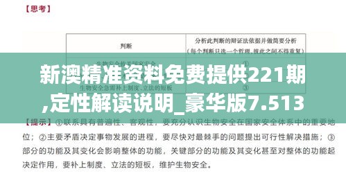 新澳精准资料免费提供221期,定性解读说明_豪华版7.513
