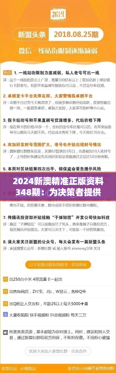 2024新澳精准正版资料348期：为决策者提供有力参考