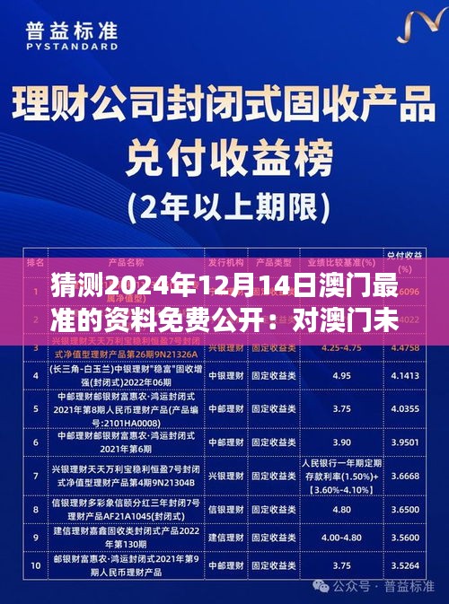 猜测2024年12月14日澳门最准的资料免费公开：对澳门未来发展的深度分析