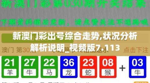新澳门彩出号综合走势,状况分析解析说明_视频版7.113